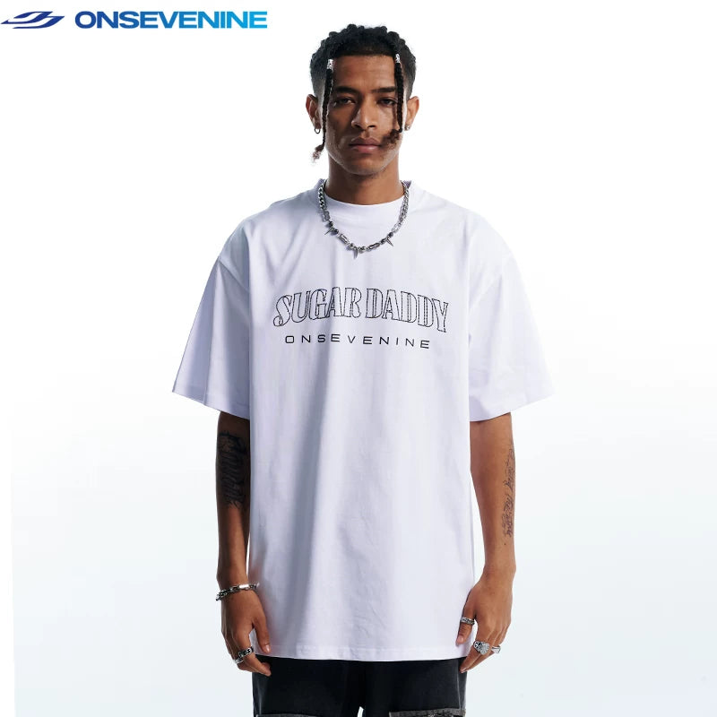 ONSEVENINE "Sugar Daddy" Outline Graphic Tee