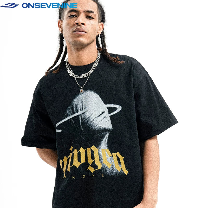 ONSEVENINE Abstract Head Graphic Tee