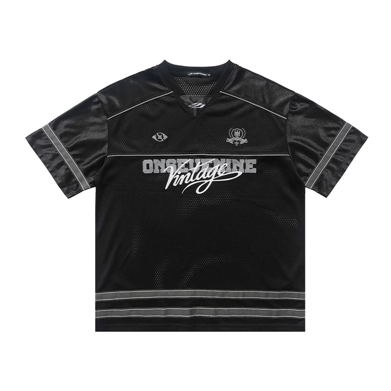 ONSEVENINE "Vintage" Black Athletic Mesh Jersey