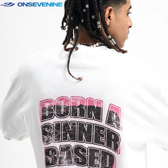 ONSEVENINE Circular Statue Graphic Long-Sleeve Tee
