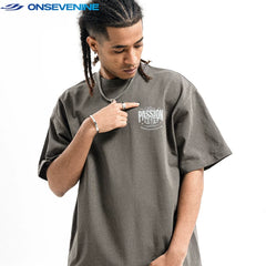 ONSEVENINE "Stay Passion" Minimalist Chest Graphic Tee