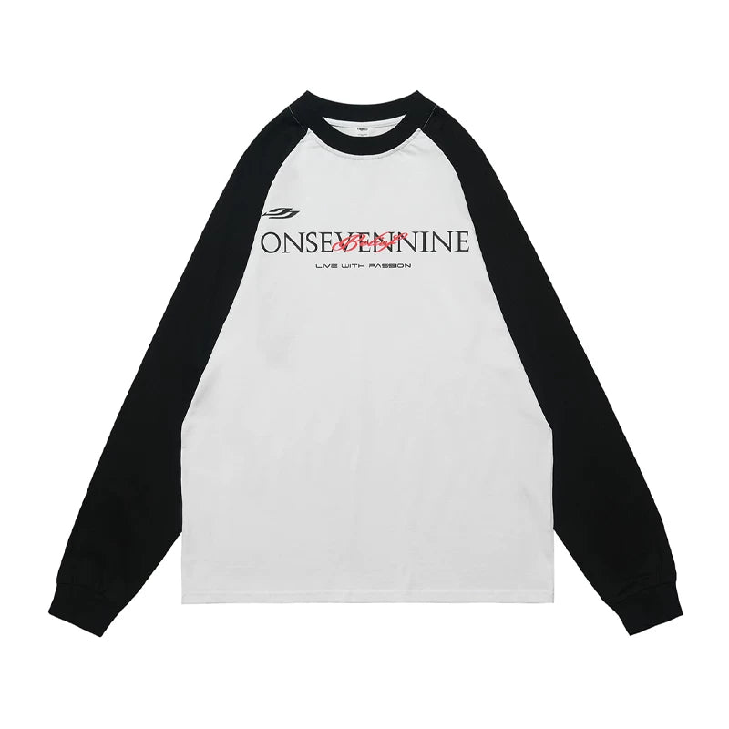 ONSEVENINE "Live With Passion" Raglan Long-Sleeve Shirt