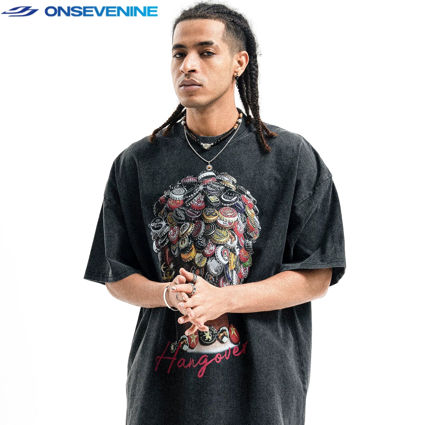 ONSEVENINE "Hangover" Bottle Cap Graphic Tee
