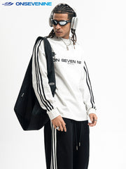 ONSEVENINE Dual-Stripe Branded Long-Sleeve Sweatshirt